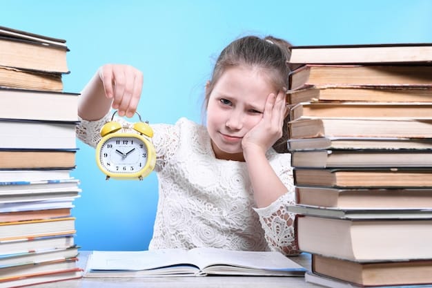 A student using flashcards with SAT vocabulary words, with a timer and a stack of books in the background, illustrating focused, time-managed studying.