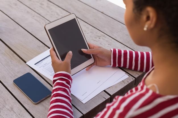 Close-up of a student using a planner or a time management app on a tablet, with color-coded entries for classes, study sessions, and extracurricular activities. The focus is on organization and scheduling, with a positive and motivated expression on the student's face.