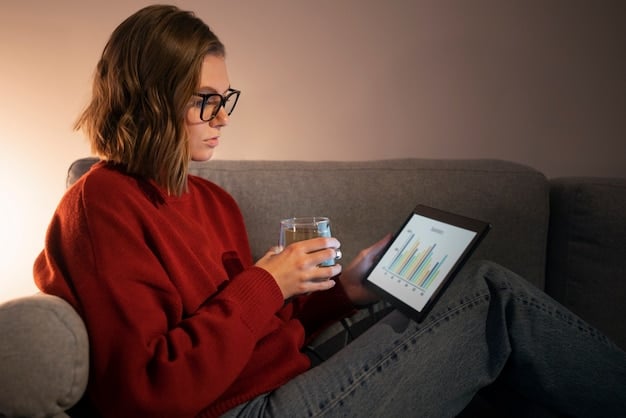 A person reviewing their HSA account on a tablet, with visual aids highlighting the benefits of tax savings, investment growth, and healthcare coverage displayed around them.