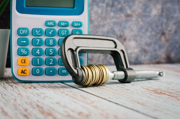A calculator with a Social Security statement in the background, symbolizing the process of estimating benefit increases and planning for retirement finances.