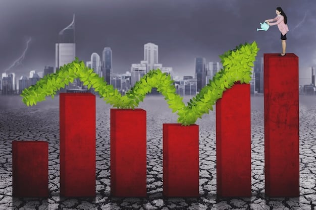 An image showing a graph trending upwards, representing economic recovery and the positive impact of the stimulus package. The graph includes various sectors like small business, employment, and consumer spending.