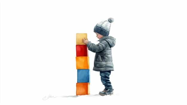 A split image showing a young child playing with building blocks on one side, and an older student studying in a library on the other. A line graph superimposed over the two images represents the changing risk tolerance and investment strategies needed at different stages of education planning.