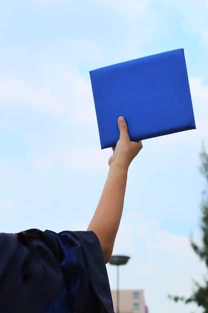 A close-up of an acceptance letter to a university, with a hand holding it. The background is blurred, but shows a college campus setting. The image symbolizes the dreams and aspirations of students applying to college, now viewed through the lens of the Supreme Court's decision on affirmative action.