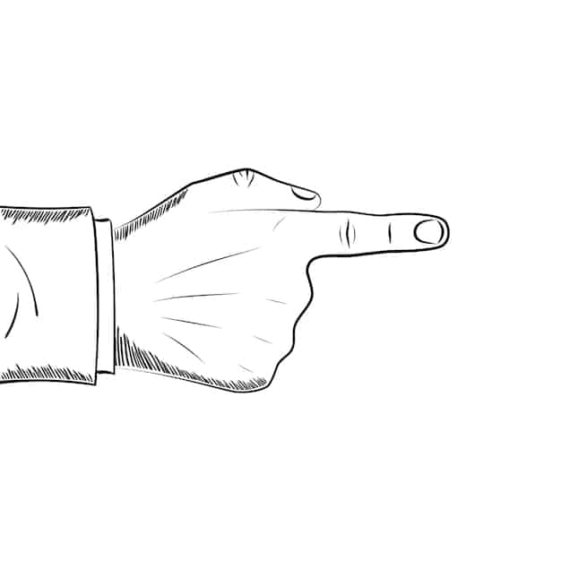 A hand pointing at a specific line item labeled 