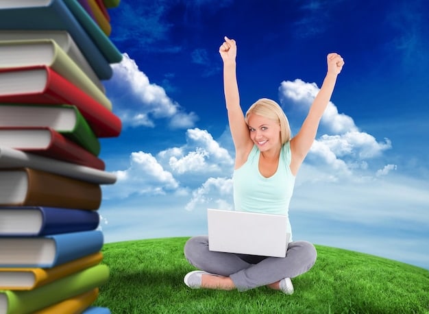 A bright, optimistic image of a young student studying with books and a laptop, representing the future educational opportunities made possible through savings in a 529 plan or Coverdell ESA.