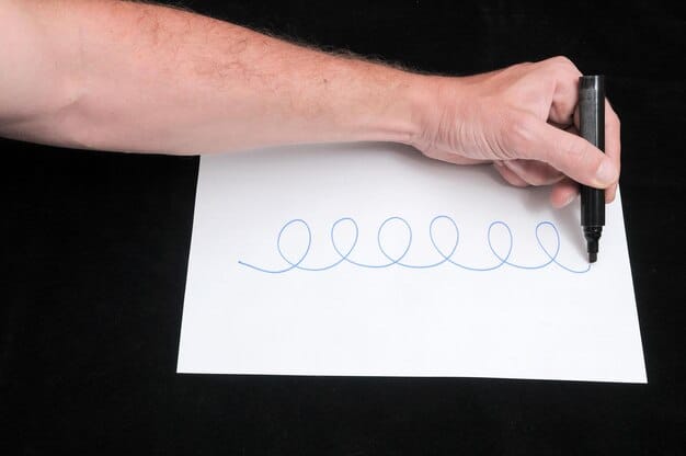 A close-up of a hand pointing at lines of text on a FAFSA form with a magnifying glass hovering over it. The lighting is focused on the form, creating a sense of scrutiny and careful attention to detail.